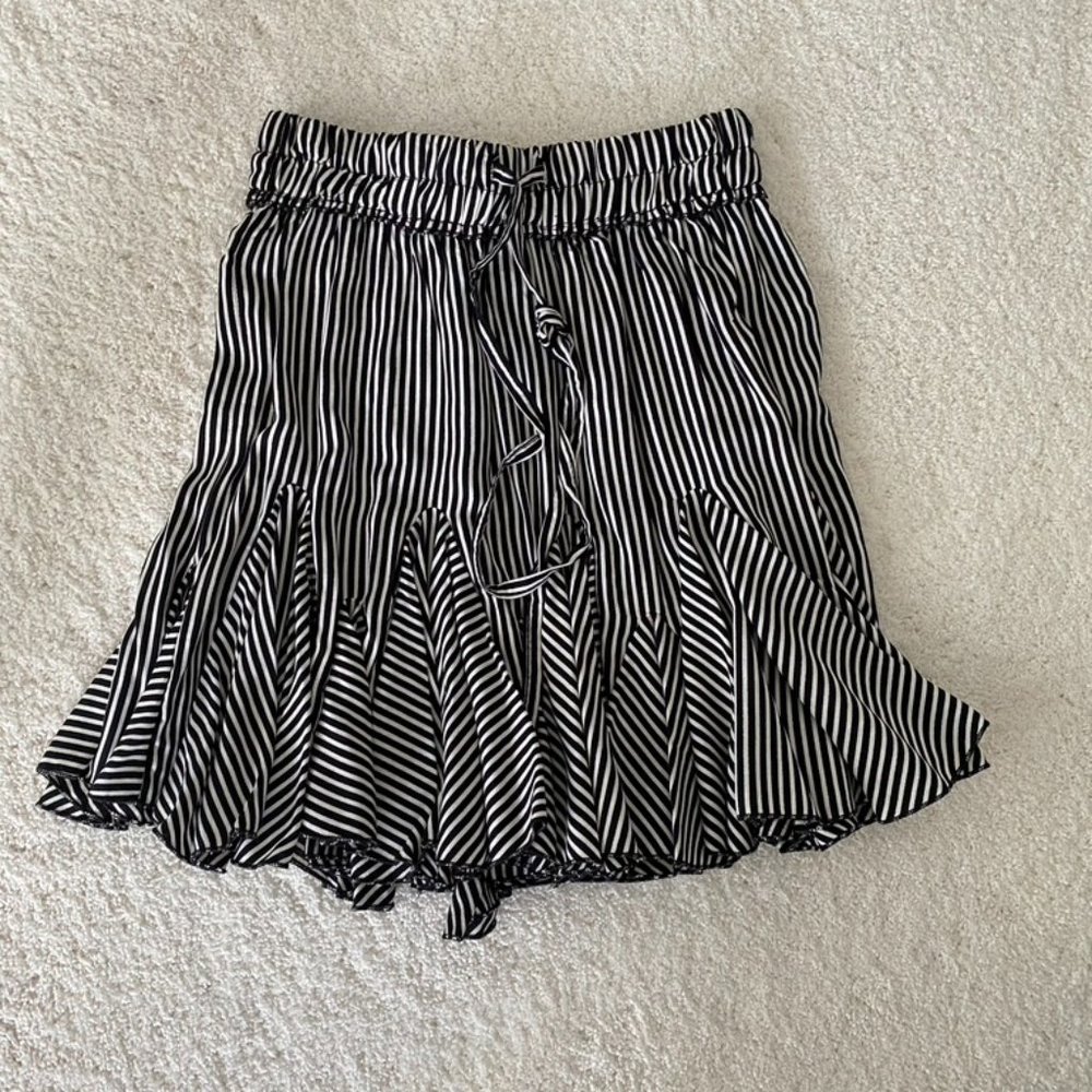 black and white striped skirt